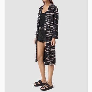 AllSaints Women's Black Odelia Tye Kimono Size 6